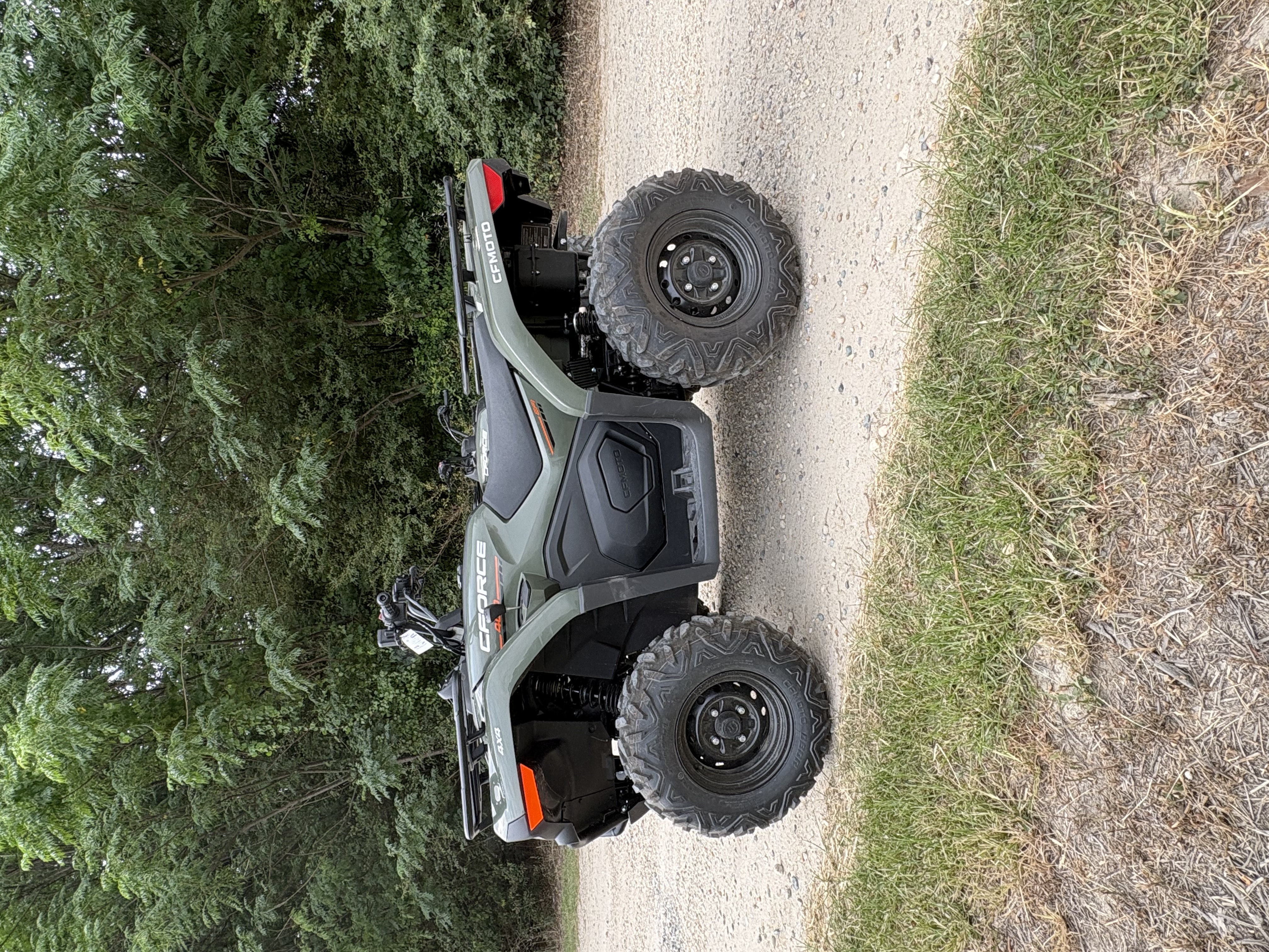 Grey CFORCE ATV on the trail